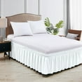 thumbnail image 2 of HNB Store Wrap Around Bed Skirt 18" inch Drop Easy Care Microfiber Made Bedskirts (Full-White), 2 of 6