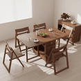 thumbnail image 2 of Extendable Drop Leaf Folding Dining Table Space Saving Living Room & Kitchen Walnut 150cm & 8 chairs, 2 of 11