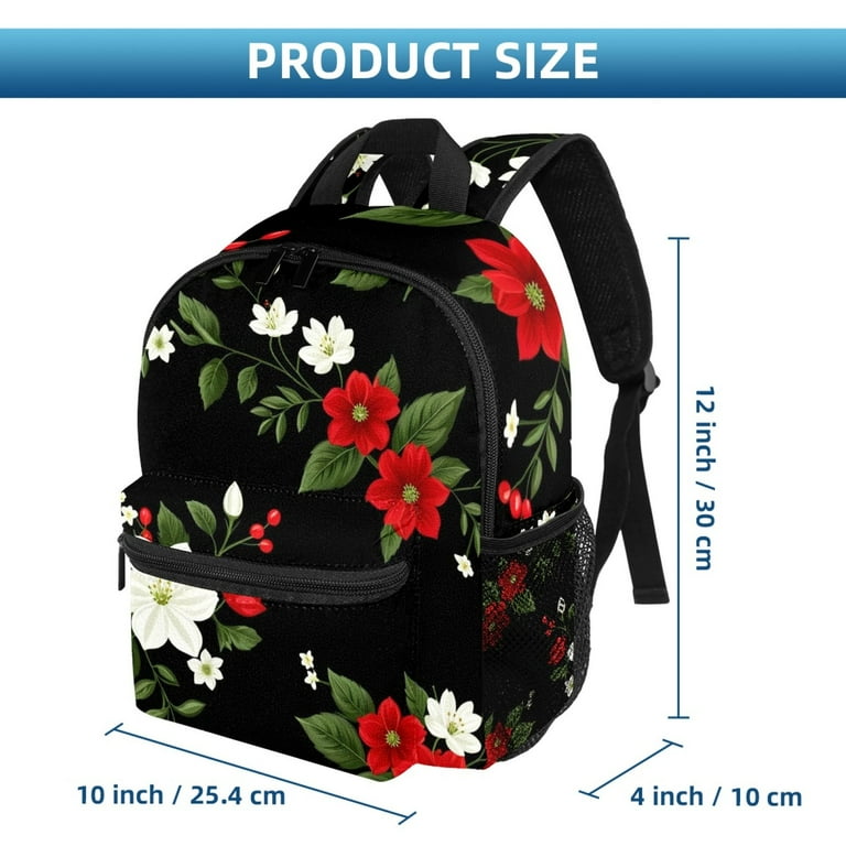 YZUOUZY Back Pack School Backpack for Girls Vintage Rose Lily Flowers Spring Summer Walmart