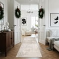 thumbnail image 6 of 3x6 Washable Hallway Runner Rug: Abstract Stain Resistant Bathroom Kitchen Rug Farmhouse Ultra Soft Bedroom Entryway Print Floor Mat Thin Non-slip Indoor Carpet For Living Room Laudry(3x6 Beige/cream, 6 of 8