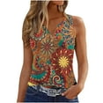 thumbnail image 2 of Aloohaidyvio Tops,Womens Tank Summer Printed Buttons Sleeveless Casual Blouse Button Tunic Tops, 2 of 4
