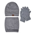 thumbnail image 4 of Unisex Winter Plush Soft Knit Warm Hat Scarf Gloves Set Ear Bib Winter Set with Long Scarf Long Knit Cap Gloves Wrap Warmly Around Neck Scarf a Hat Gloves, 4 of 5