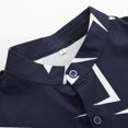 thumbnail image 4 of Camisas Para Hombre Camisas de vestir para hombre Camisa informal con botones de manga larga y corta con cuello de banda ajustada (Navy, S), 4 of 7