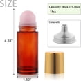 thumbnail image 2 of ACDANC 1.7Oz Large Amber Glass Roll on Bottles for Essential Oils,Refillable Roller Ball Applicator,Empty Deodorant Containers with Pink Crystal Rollerball, 2 of 15