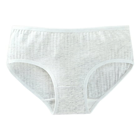 

Teen Kids Girls Underwear Breathable Soft Cotton Panties Summer Thin Ribbed Solid Color Brief Intimate Hipster Underpant