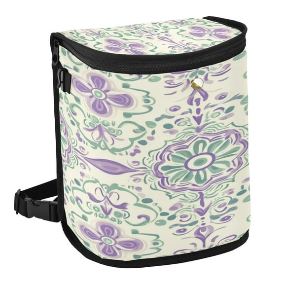 Qxltty Intricate Indian Patterns Car Trash Can with Lid Vehicle Backseat Hanging Leak Proof Storage Bin