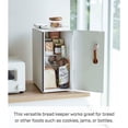 thumbnail image 3 of Yamazaki Home Tosca Bread Box Keeper Holder Container, Metal Bread Holder Saver, Slim Space Saving Counter Storage - Vertical - Steel + Wood, 3 of 8