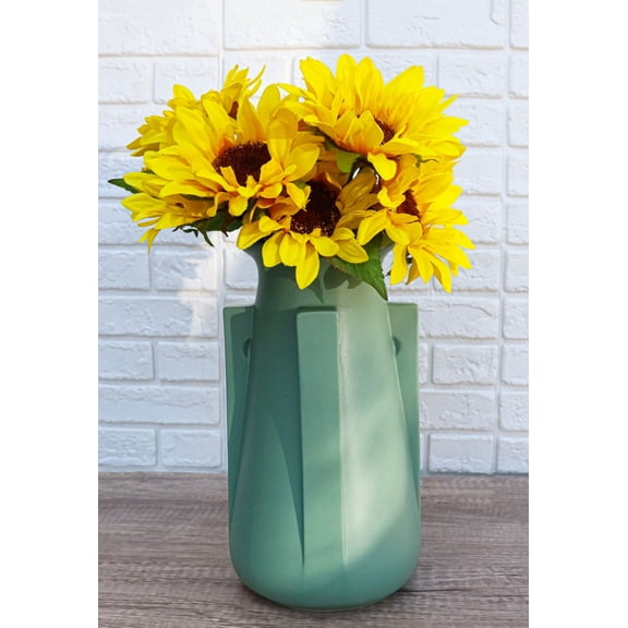 Ebros Teco Art Pottery by Frank Lloyd Wright Matte Vase (Buttress 4 - Green)