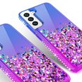 thumbnail image 3 of Samsung Galaxy S22 Plus Case Liquid Quicksand Glitter Cute Phone Case Clear Bling Diamond Shock Protective Cover for Girls Women - Purple/Blue, 3 of 5