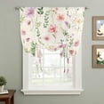 thumbnail image 2 of Pink Spring Floral Balloon Curtains 63 Inch Length for Living Room/Bedroom, Flowers Elegant Pastoral Botanical Rod Pocket Privacy Door Curtains Decorative Tie Up Shade for Window 52"x63", 2 of 8