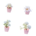 thumbnail image 3 of deevoka 4 Pieces Artificial Flowers Potted Fake Potted Plants for Housewarming Shelf White, 3 of 9