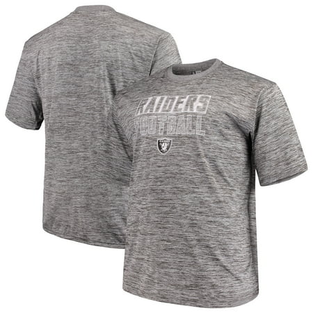 Men's Majestic Heathered Gray Oakland Raiders Big & Tall Last Chance Ply Reflective T-Shirt