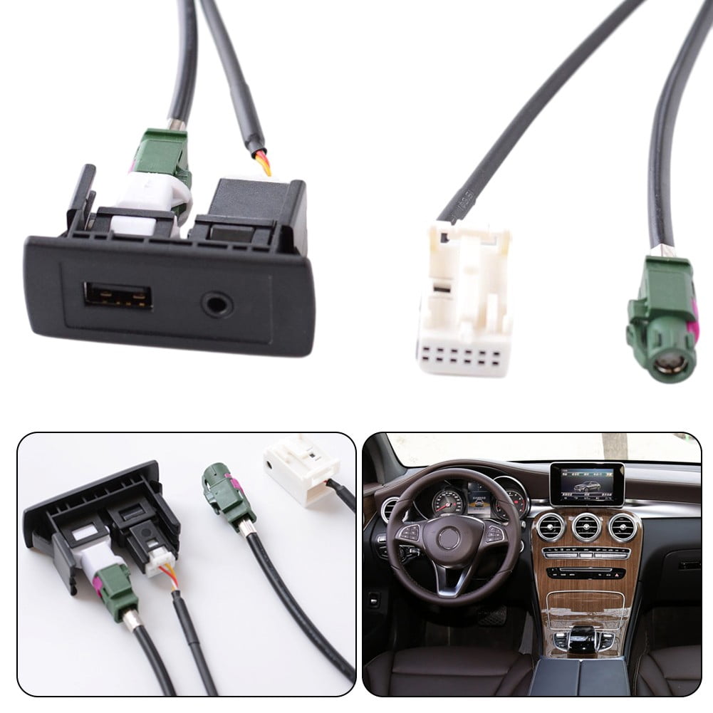 Aux USB Socket Cable For Mercedes Audio 20 50 APS NTG2 W203 W164 W221 