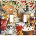 thumbnail image 2 of Metal Light Switch Wall Plate Outlet Cover (Coffee Tea Party Kettle Mocha Drinks - Double Toggle), 2 of 2