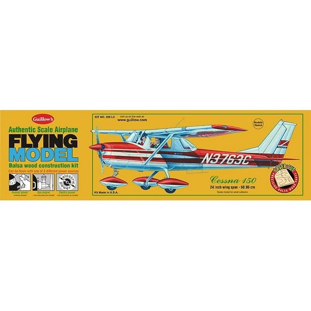 Flying Balsa Wood Model Airplane Kit, Guillow's Cessna 150, Aviation