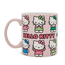 Sanrio Hello Kitty Pink Expressions Ceramic Mug Large Coffee Cup For Tea, Espresso, Cocoa Holds 20 ounces