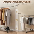 thumbnail image 4 of Riousery Heavy-Duty Stainless Steel Clothing Rack with Wheels, Adjustable Height & Length for Closet Organization, 4 of 10