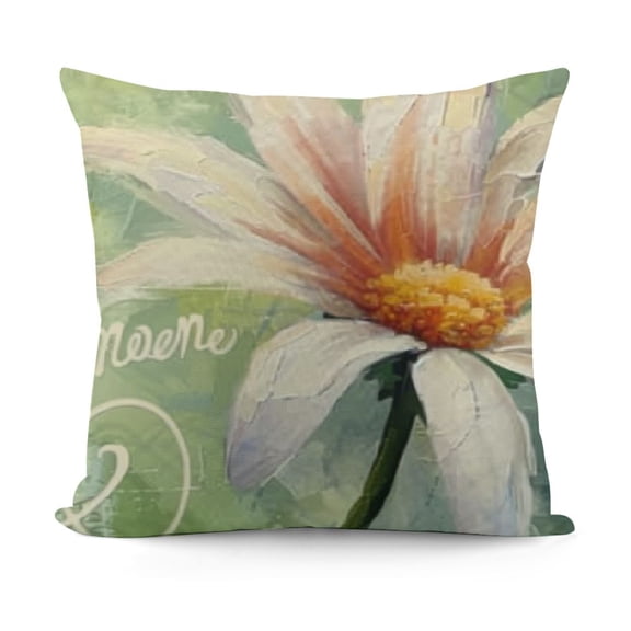 YINGXI Spring Pillow Cover Daisy Bloom Decorations Farmhouse Seasonal Pillow Case Decor for Sofa Couch(Green 12x12in