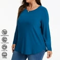 thumbnail image 4 of DDLUYY Women's Plus Size Tops Crew neck Long Sleeve Shirts Loose Tunic Tops Fall Shirts, 4 of 7