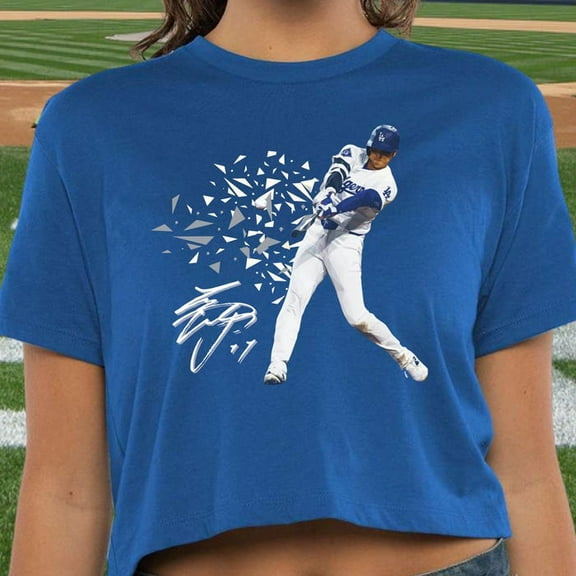 Dodgers - Shohei Womens Cropped T-Shirt (Available in blue, white, and black).