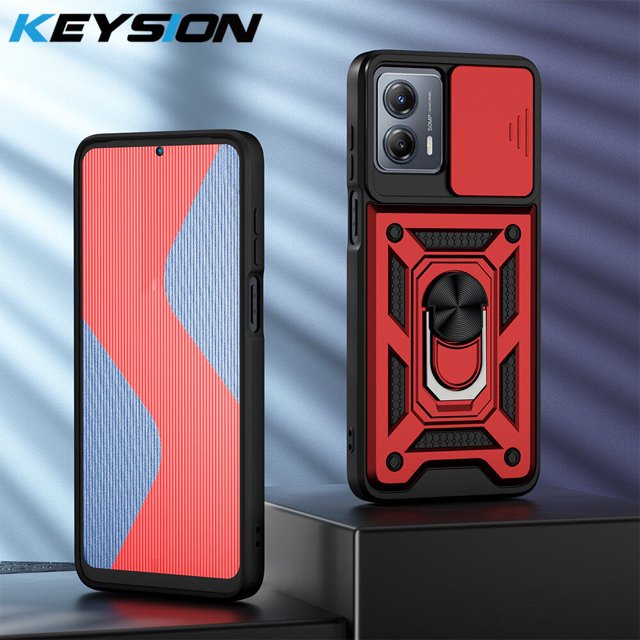 Funda De Armadura A Prueba De Golpes Con Llave Para Motorola MOTO G53 G73 5G G23 G13 Slide Lente De Cámara De Protección De Anillo Para E13 4G