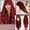 Red, variant on Long Wavy Wig with Bangs for Women, Brown Highlight Synthetic Wig with Dark Roots, Heat Resistant Wigs for Daily Party Use(Red,One Size)