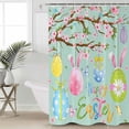 thumbnail image 4 of Shower Curtain Waterproof Shower Curtain for Bathroom,Bathtub,Shower, Easter Eggs Tree Branch Flowers Shower Curtain Set with Hooks for Home Decoration 72x72 Inch, 4 of 6