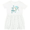 thumbnail image 3 of Inktastic Let It Snow Snowman Girls Toddler Dress, 3 of 5