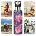 thumbnail image 7 of Yayeee 33oz Insulated Water Bottle Double Wall Stainless Steel with Flip Straw Lid, Vibrant Art Flowers, 7 of 7