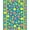 Blue Yellow Coral, Pattern 5, variant on Design&I 8'x10' Washable Area Rug Shaped Funky Wavy Stripe Graphic Designer Contemporary Bathroom for King Size Bedroom, Under Bed, Sleek Flatweave Pet Friendly