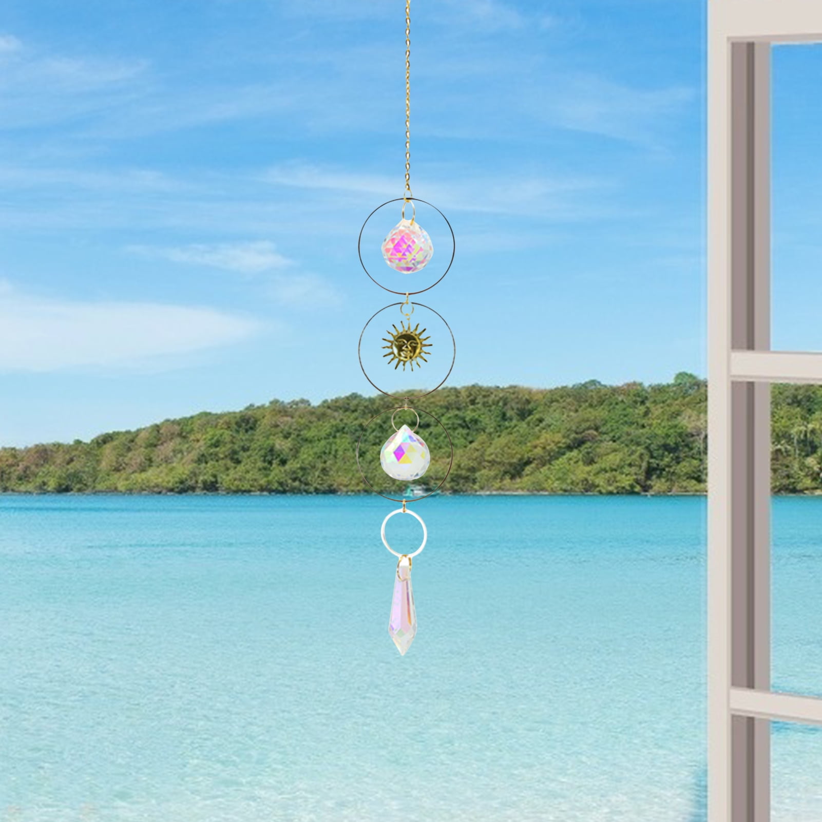 Details about     Crystal Ball Prisms Feng Shui Home Window Pendant Rainbow Maker 