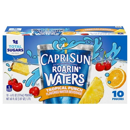2 Pack Capri Sun Roarin Waters Tropical Punch Water Beverage 10 pk Pouches