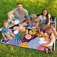thumbnail image 7 of Color Wave Point Geometry Outdoor Picnic Blanket, Foldable Waterproof Beach Mat, Portable Beach Blanket for Beach Camping, Hiking, Family Concerts, 7 of 7