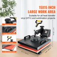 thumbnail image 4 of STAWAY 8-in-1 Heat Press Machine 15x15" - Digital Swing Away Sublimation Printer for T-Shirts, Hats, Mugs & Plates - Precise Control & Easy Use, 4 of 8