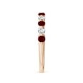 thumbnail image 5 of ANGARA Natural Floating Ruby and Diamond Semi Eternity Wedding Ring in 14K Rose Gold for Women (Size-2.2mm) | July Birthstone, Birthday, Anniversary, Jewelry Gift for Women | Natural Ruby Ring, 5 of 10