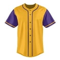 thumbnail image 3 of Yellow Baseball Shirts Sports Uniform for Men Hip Hop Softball Sports Active Tee, 3 of 5