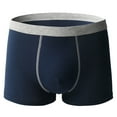 thumbnail image 2 of Mens Underwear Inner Mid Rise With Waist Breathable Comfortable Boyshort Underwear Boxer Blue L, 2 of 6