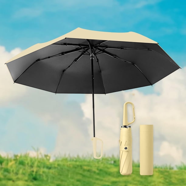 plegable de hojas, portátil, resistente al viento, con protección solar y hebilla de anillas para actividades al aire libre, viajes a la amarillo