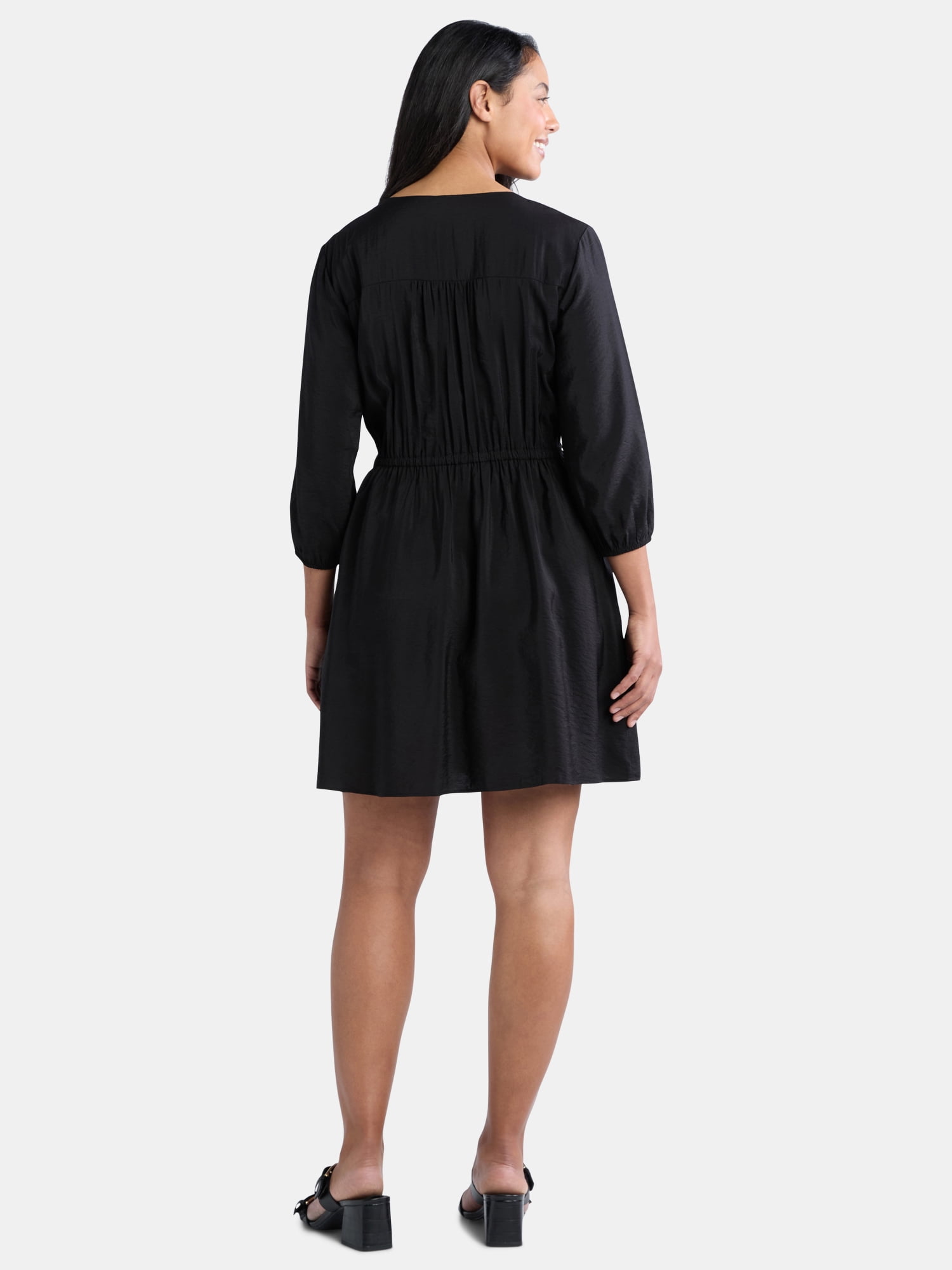 Time and Tru Women's Mini Wrap Dress, Sizes XS-XXXL