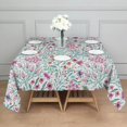 thumbnail image 3 of Pioneer Flower Floral Print Pattern Square Tablecloth,Waterproof Square Table Cover,Wipeable Spillproof Washable Table Cover for Home Kitchen Party Decor 60"x60"(152x152cm), 3 of 6