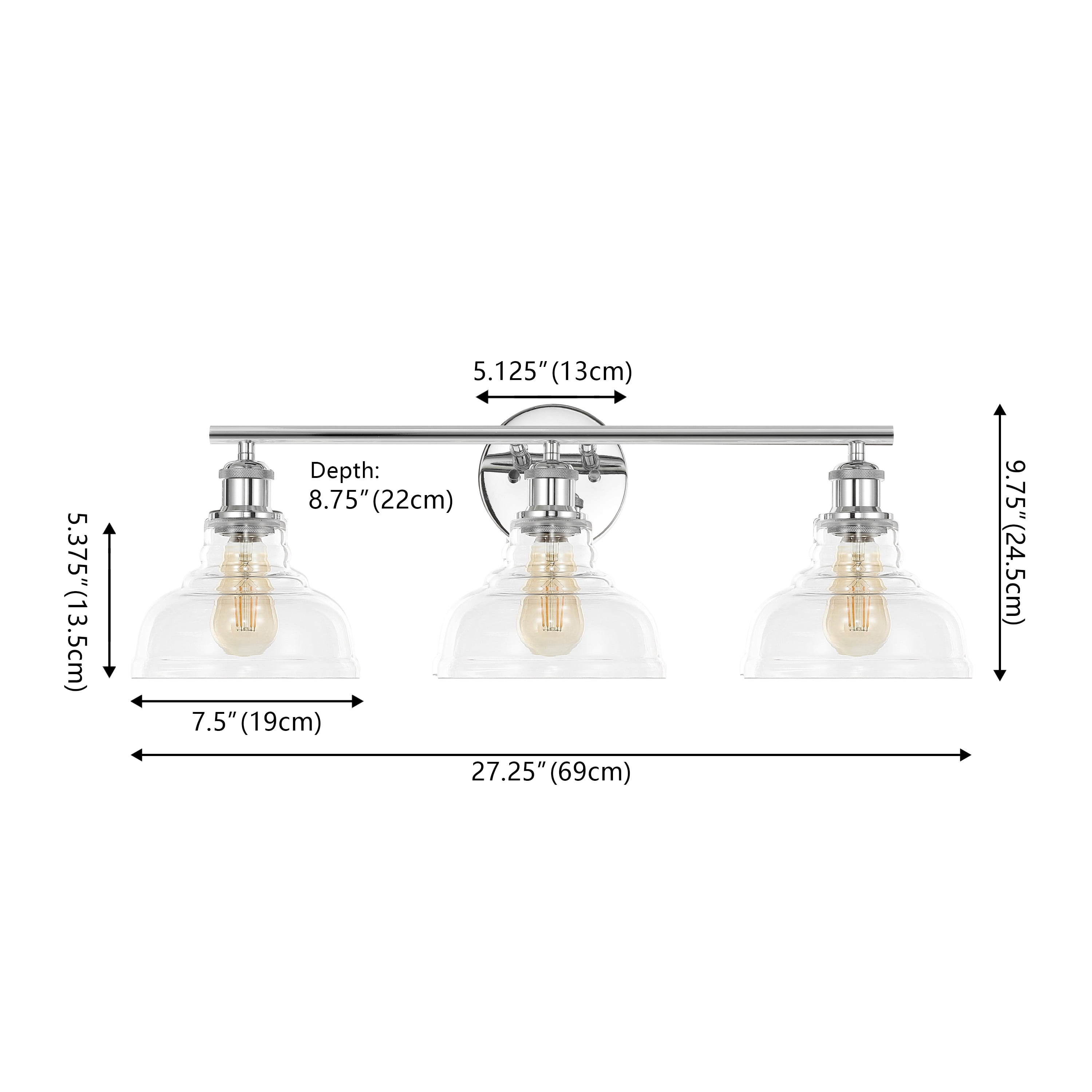 Safavieh Calyna 3-Light 27.25" Industrial Iron Sconces, Silver