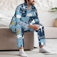 thumbnail image 5 of Wukai Airplanes and Aviation Signs Men's Long-Sleeve Pajama Set - Comfortable Sleepwear with Button-Down Shirt and Pants-XX-Large, 5 of 6