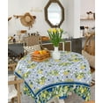thumbnail image 4 of Blue Bohemia Mandala Tile Tablecloth Waterproof for Round/Rectangle/Oval/Square Tablecloth 54x54 in, Boho Summer Lemon Floral Yellow Table Cloth Cover for Fall Baby Shower Christmas Wedding Party, 4 of 6