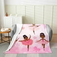 thumbnail image 2 of Black Blanket 30x40 Inch,Cute Ballet Princess Throw Blanket ,Pink Love Heart Star Pattern Fleece Blanket, Fuzzy Blanket for Living Room, 2 of 4
