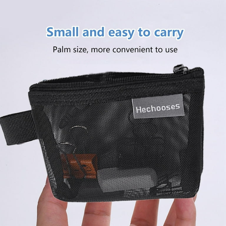 Lmtime Portable Mesh Storage Bag Mesh Zipper Pouch Mini Mesh Pouch Purse Multi Purpose Small Storage Bag for Home Office Travel Accessories Organizer, Men's
