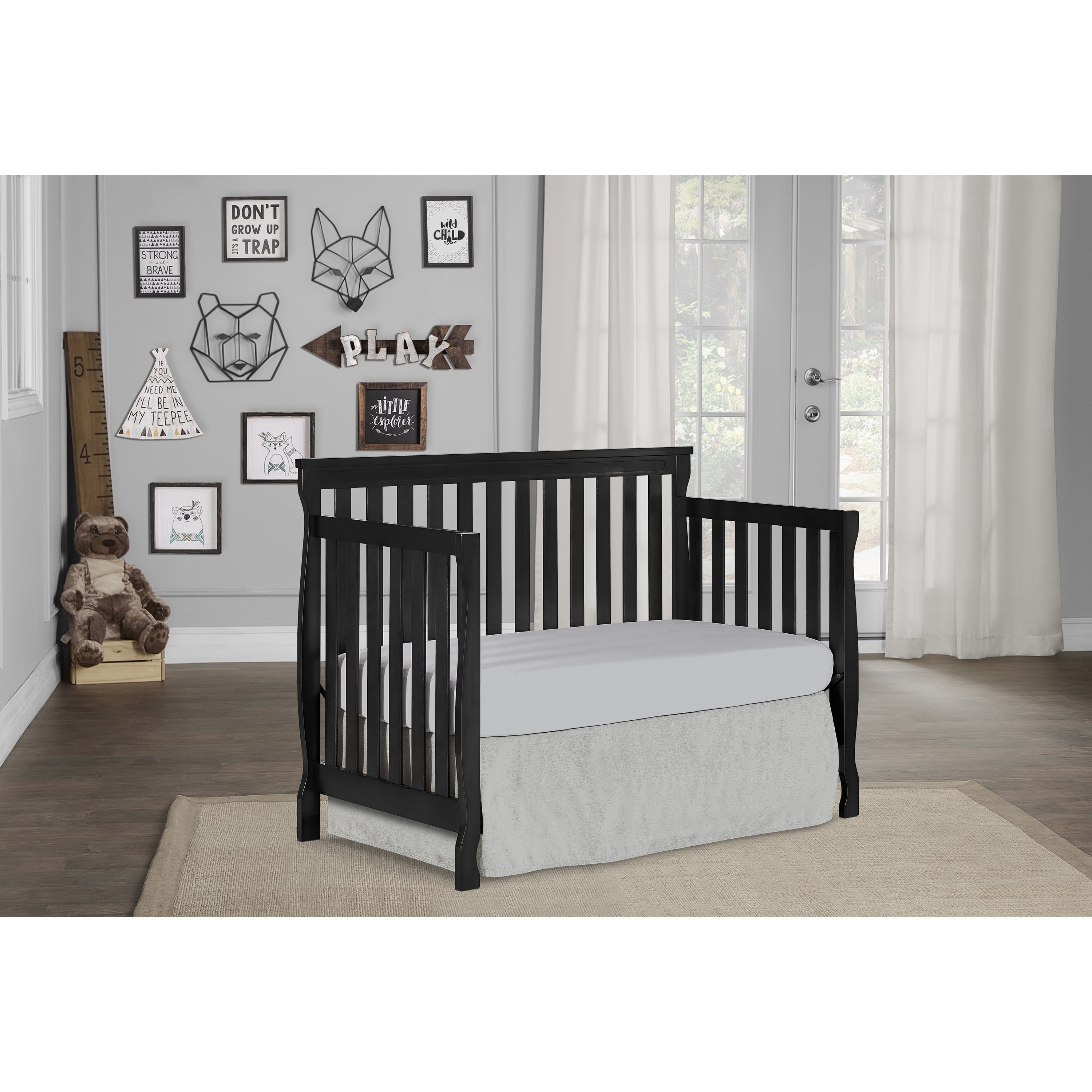 Dream on Me Keyport 5 in 1 Convertible Crib Black Walmart