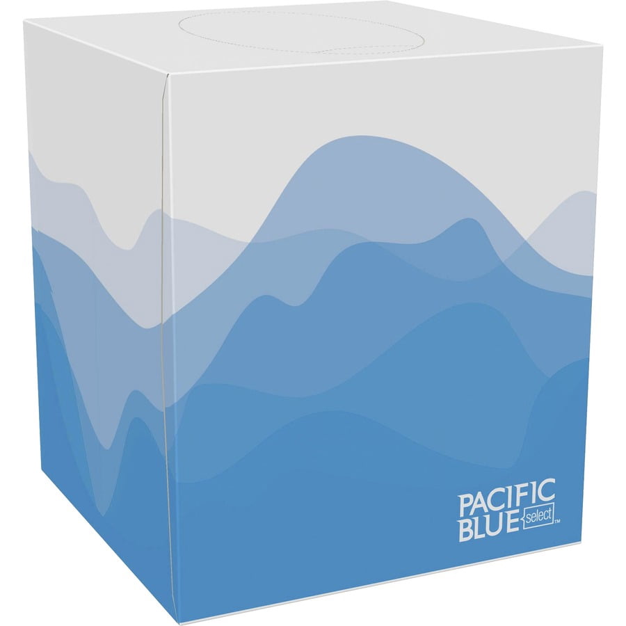 Pacific Blue Select Cube Box Facial Tissue - 2 Ply - 7.65" X 8.85" - White - Soft, Absorbent - 100 Per Box - 36 / Carton