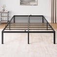 thumbnail image 3 of Ourlova 14 Inch Metal Platform Bed Frame Sturdy Twin Bed Frame Under Bed Storage Heavy Duty Steel Slat Support No Box Spring Needed Easy Assembly Suitable for Bedroom Black Full, 3 of 7