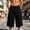 Black, variant on Men's Wide Leg Casual Baggy Japanese Yoga Harem Pants Hip Hop Cropped Pants Loose Fit Size 3XL Black