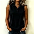 thumbnail image 2 of WULMLEO Women's Summer Collared Tops Polo Sleeveless Tank Relaxed Fit Soft Basic Tops for Daily Casual Sports Outdoor Black 2XL, 2 of 6